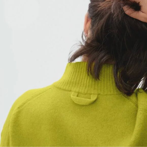 Everlane Cozy Stretch Pullover Sweater in Rare Key Lime Colorway | Size Small - Picture 2 of 13